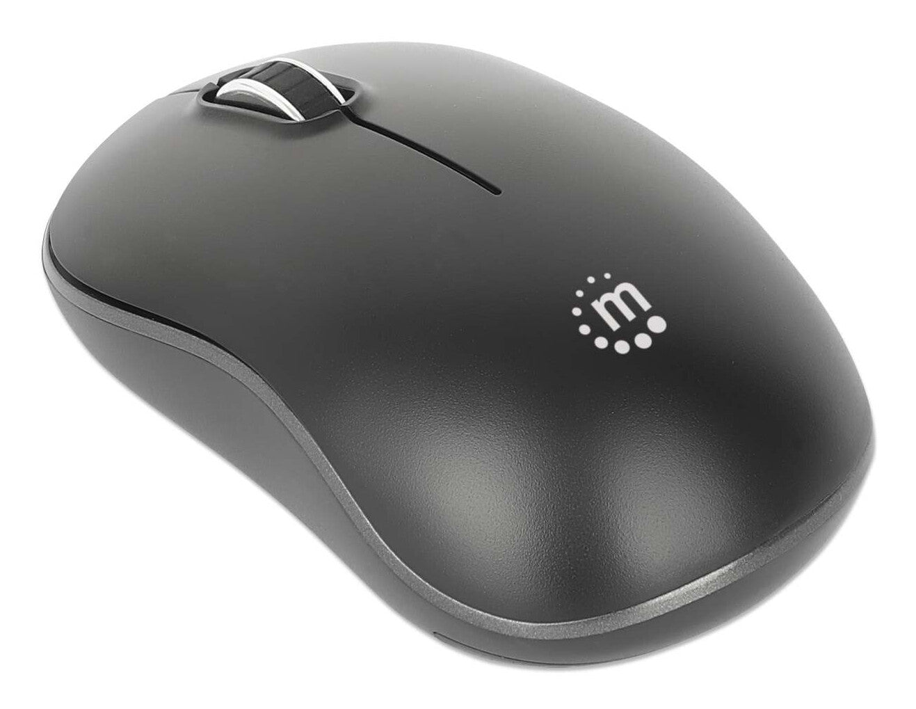 Manhattan Nano receptor USB-A, tres botones y rueda de desplazamiento, 1200 dpi, ambidiestro, negro