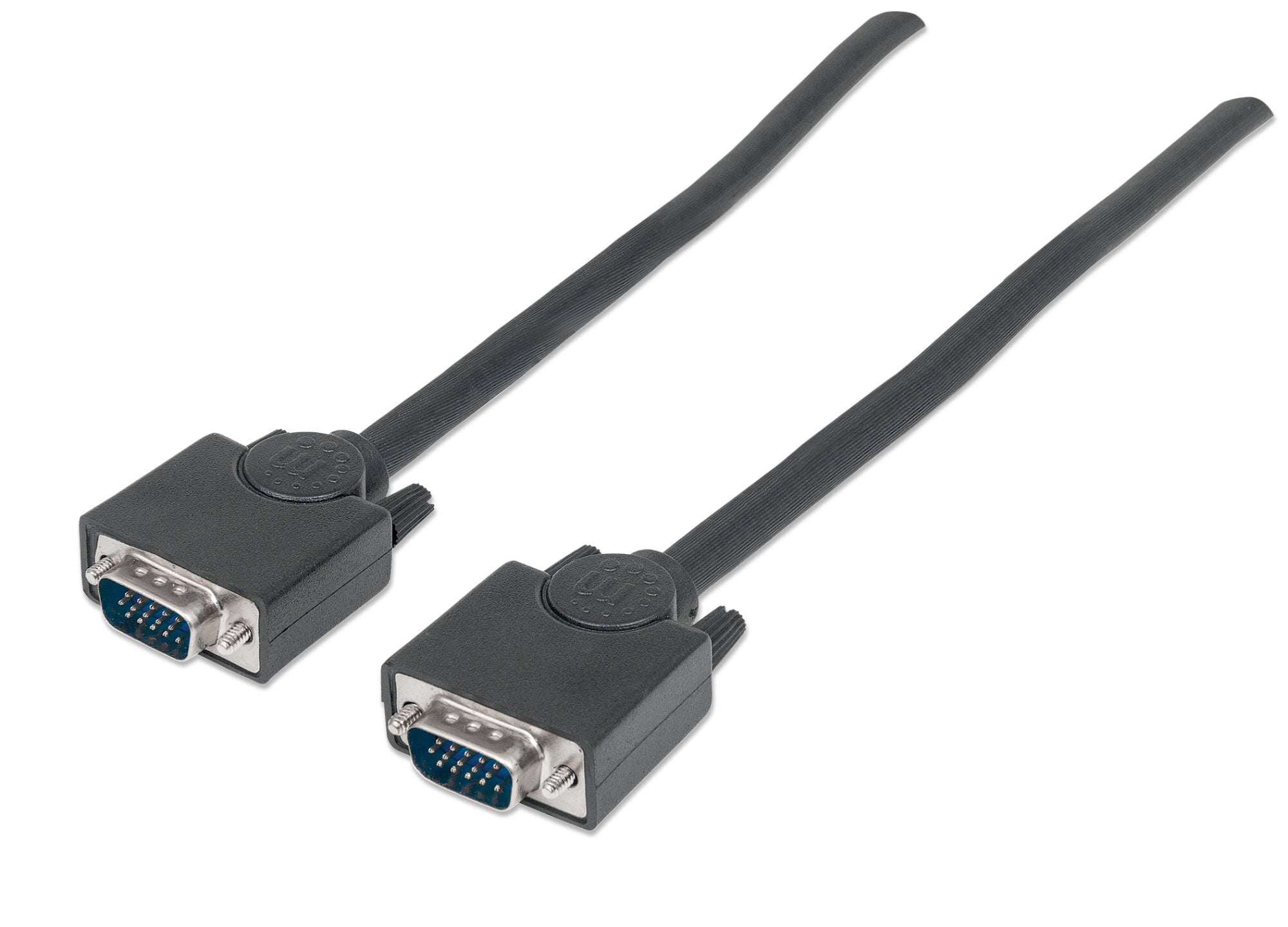Manhattan SVGA Monitor Cable 8MM HD15M-M 1.8m Black
