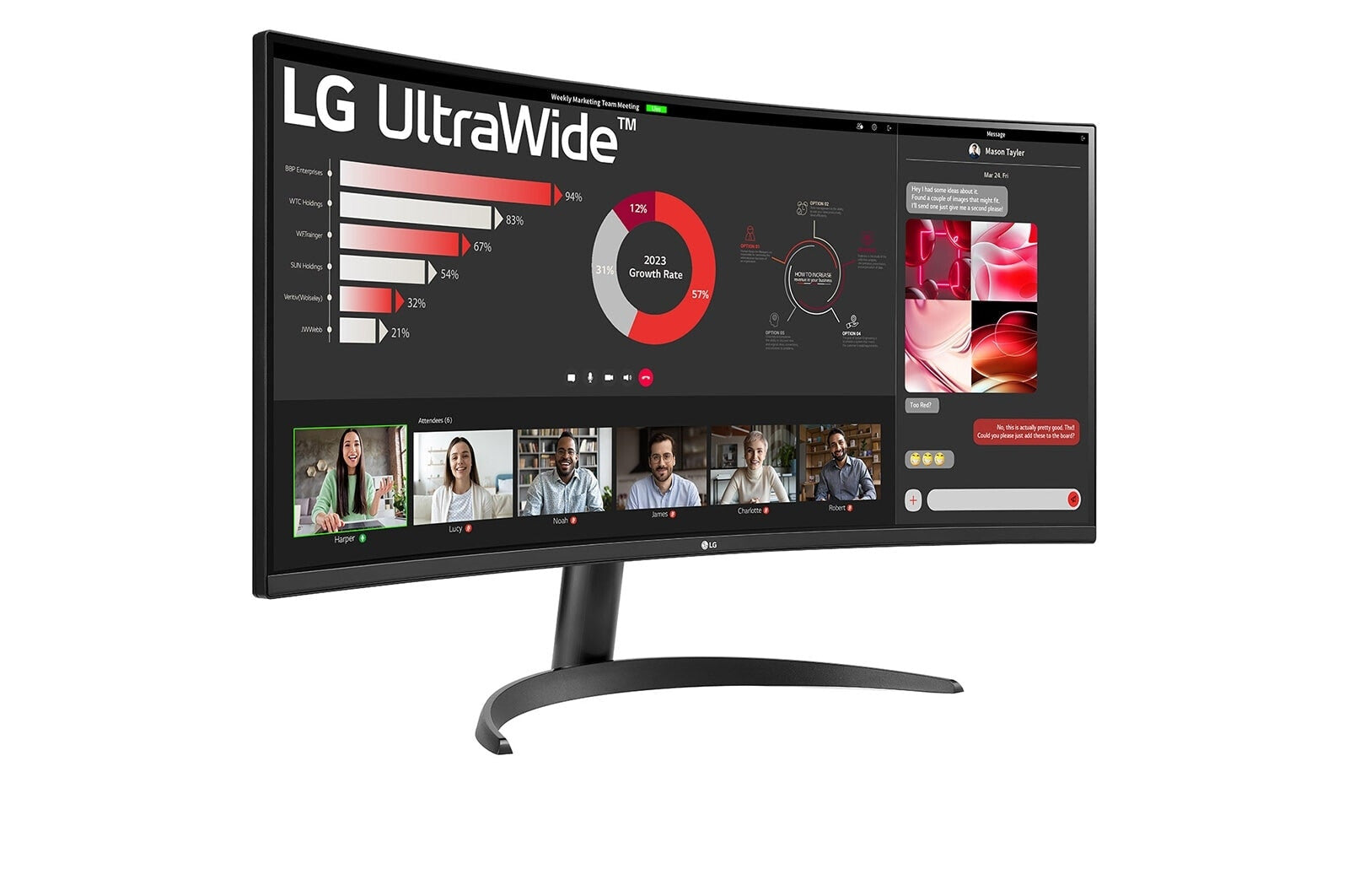 LG 34WR50QK-B monitor de computadora 86.4 cm (34") 3440 x 1440 Pixeles Wide Quad HD Negro