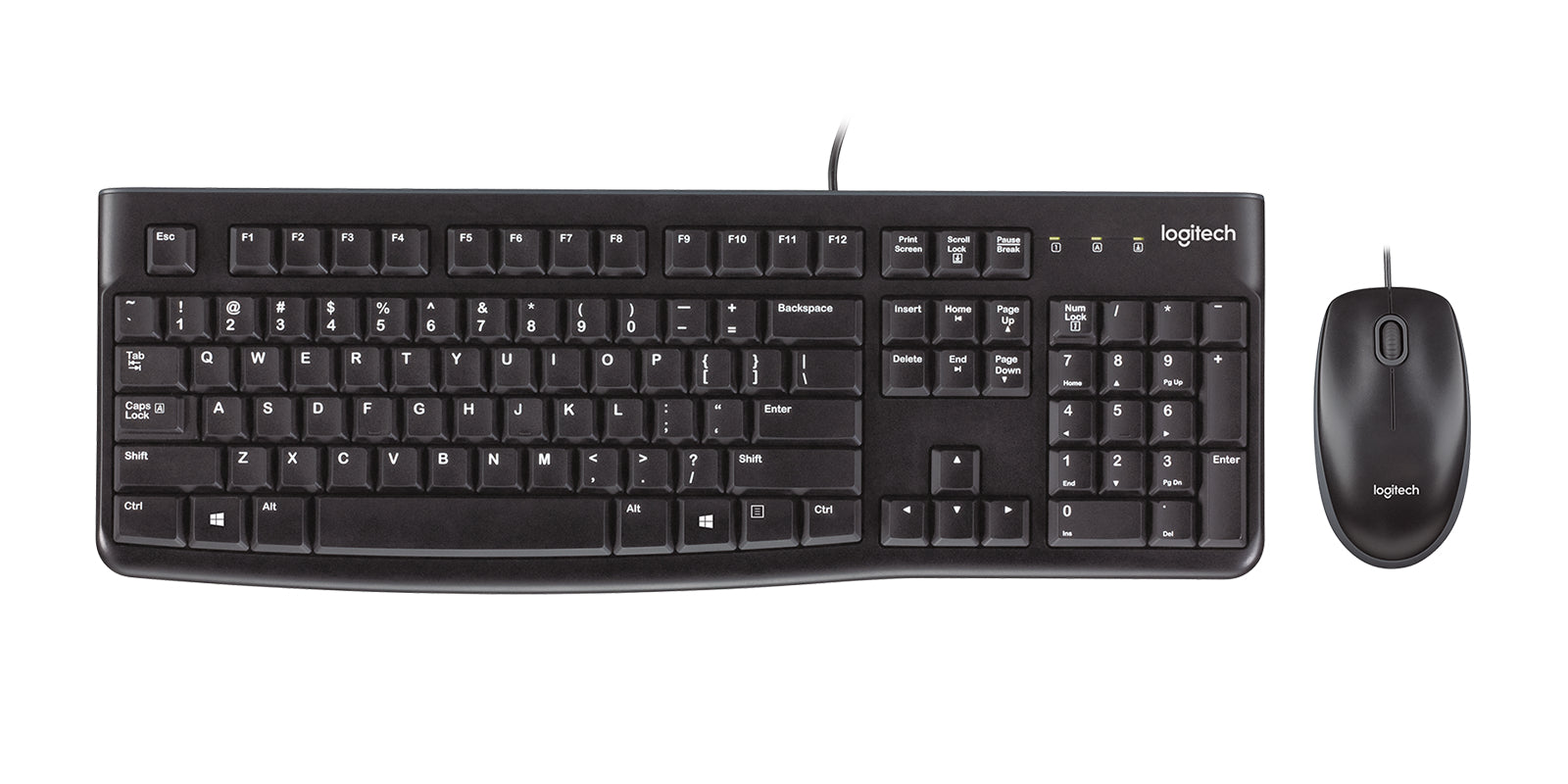 Logitech MK120 Wired USB Keyboard and Mouse, Black