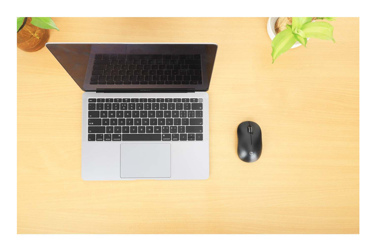 Manhattan Nano receptor USB-A, tres botones y rueda de desplazamiento, 1200 dpi, ambidiestro, negro
