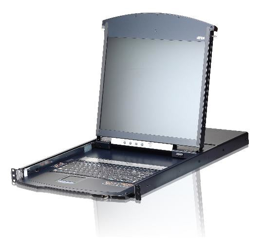 CONSOLA LCD DUAL RAIL CON SWITCH KVM POR IP INTEGRADO MULTI-INTERFAZ | CAT 5 DE 8 PUERTOS DE 1 CONSOLA LOCAL Y 1 CONSOLA REMOTA
