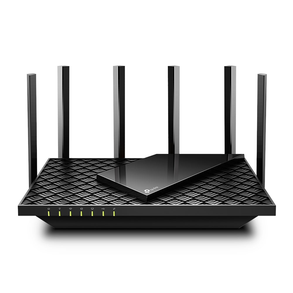 Router WiFi 6 Doble Banda / AX5400 MU-MIMO 4X4 y OFDMA / 1 puerto WAN 10/100/1000 Mbps / 4 puertos LAN 10/100/1000 Mbps / 1 puerto USB 3.0 /  6 potentes antenas / Administración App (Tether) o Página web / Protección HomeShield