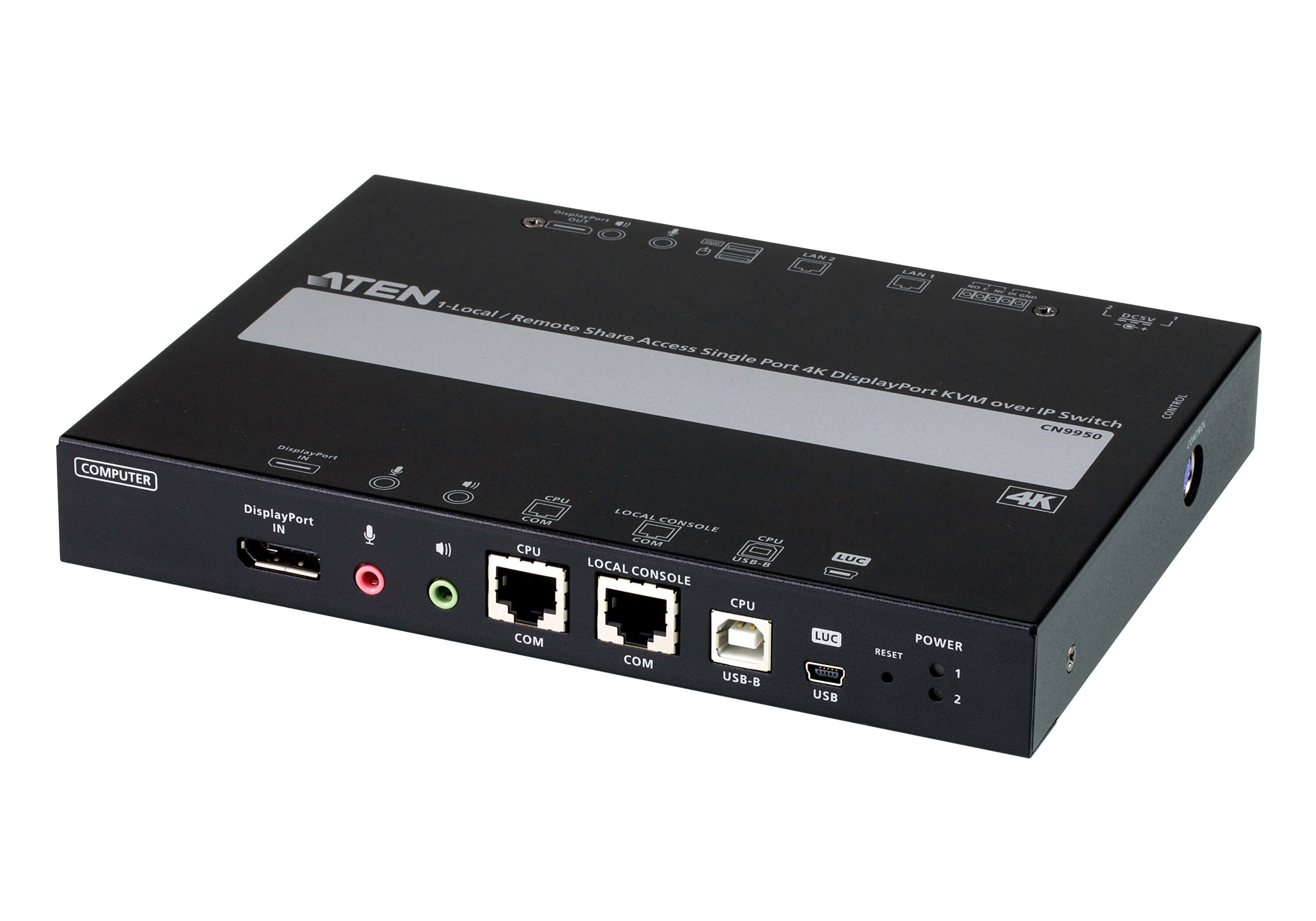 conmutador KVM a través de IP | DisplayPort 4K | Puerto único con acceso compartido local/remoto