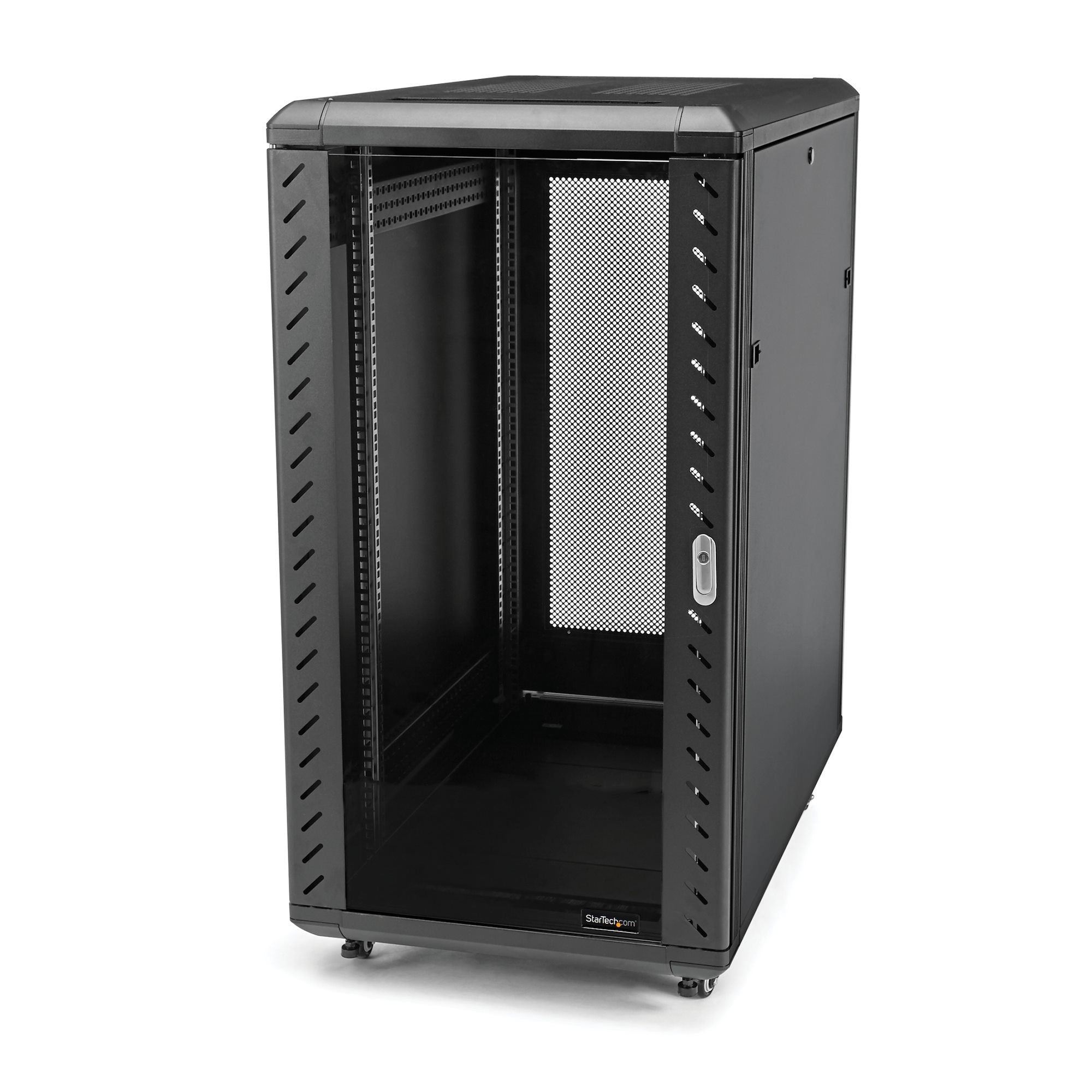 GABINETE RACK PARA SERVIDORES 18U 19 4 POSTES - RACK DE SERVIDORES CON CERRADURA Y SEGURO - RACK CON RUEDAS Y RIELES DE MONTAJE AJUSTABLES PARA EQUIPO DE RED STARTECH