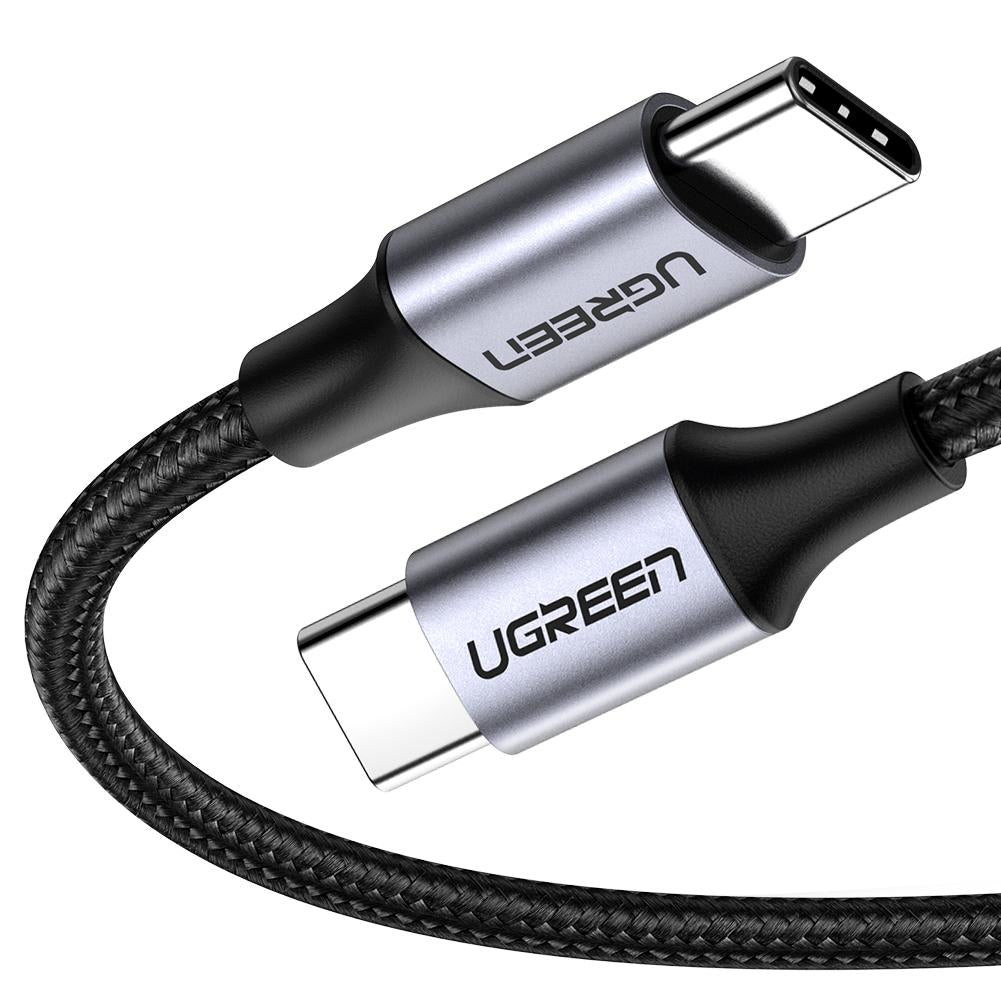 Cable USB-C a USB-C | 2 Metros (6.56 Pies) | Transferencia de Datos de 480 Mbps | Carga Rápida de Hasta 60W | QC 4.0/3.0/2.0 | PD3.0 | FPC | AFC | Protección Integrada | Caja de Aluminio | Nylon Trenzado | Color Negro