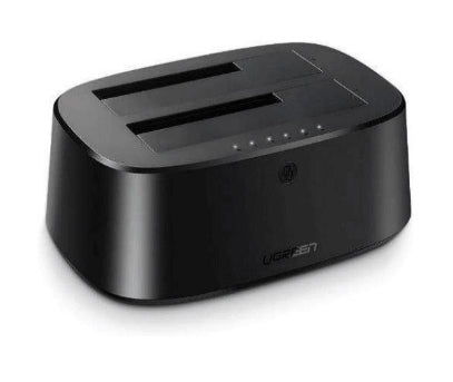 Base USB 3.0 para Disco Duro de Doble Bahía | Soporta Discos SATA de 2.5' & 3.5´ | Soporta discos de 12TB | Compatible con UASP, SATA 3.0 | Con adaptador de corriente 12V3A | Cable USB 1M | Alta Velocidad | Modo Clonación.