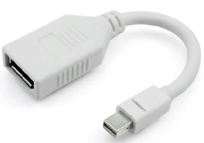 Cable Mini DP Macho a DP Hembra | Thunderbolt 2 | Version DP 1.2 | Soporta 4K*2K | Cable de 15 cm (5.91 Pulgadas) | Color Blanco.