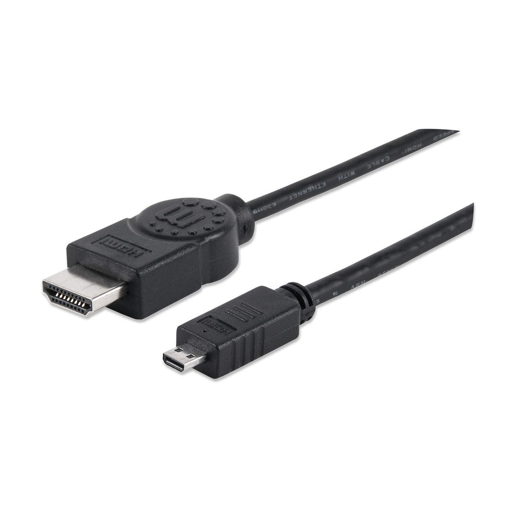 Manhattan HDMI 1.4 M-Micro M High Speed Cable with Ethernet Channel 2m Black