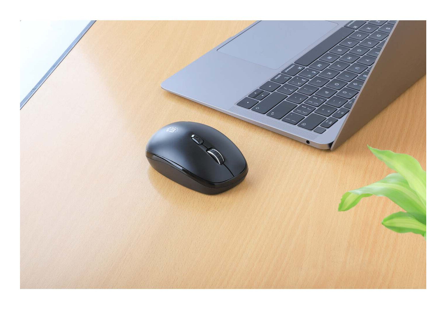 Manhattan Nanorreceptor USB-A, seis botones con rueda de desplazamiento, 800/1200/1600 ppp, contorno agradable para la muñeca, negro