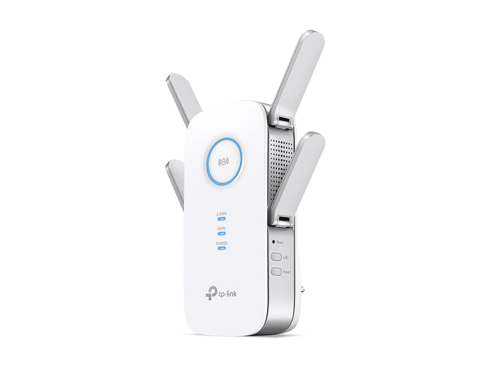 Repetidor / Extensor de Cobertura WiFi AC, 2600 Mbps, doble banda 2.4 GHz y 5 GHz, con 1 puerto 10/100/1000 Mbps, 4 antenas externas