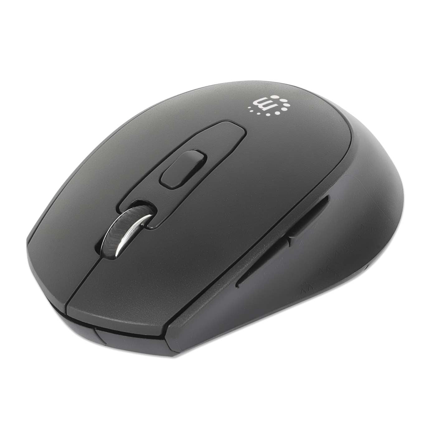 Mouse Manhattan Optico Inalambrico 6 botones 2.4G Negro