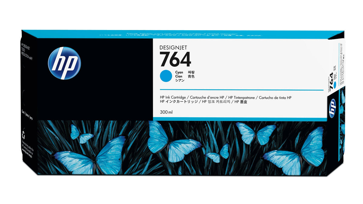 HP Cartucho de tinta DesignJet 764 de 300 ml cian