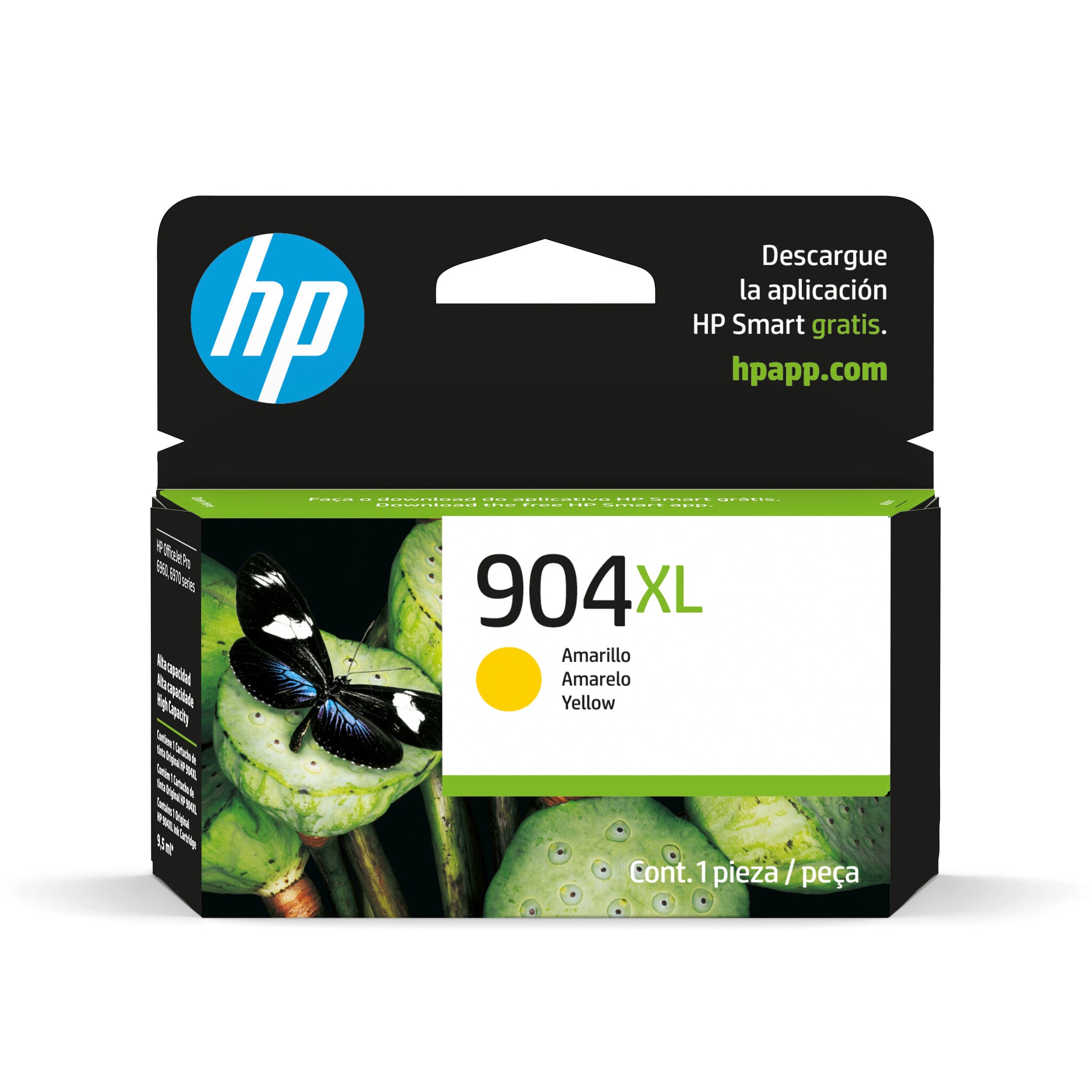 HP Cartucho original de tinta amarilla de alto rendimiento 904XL