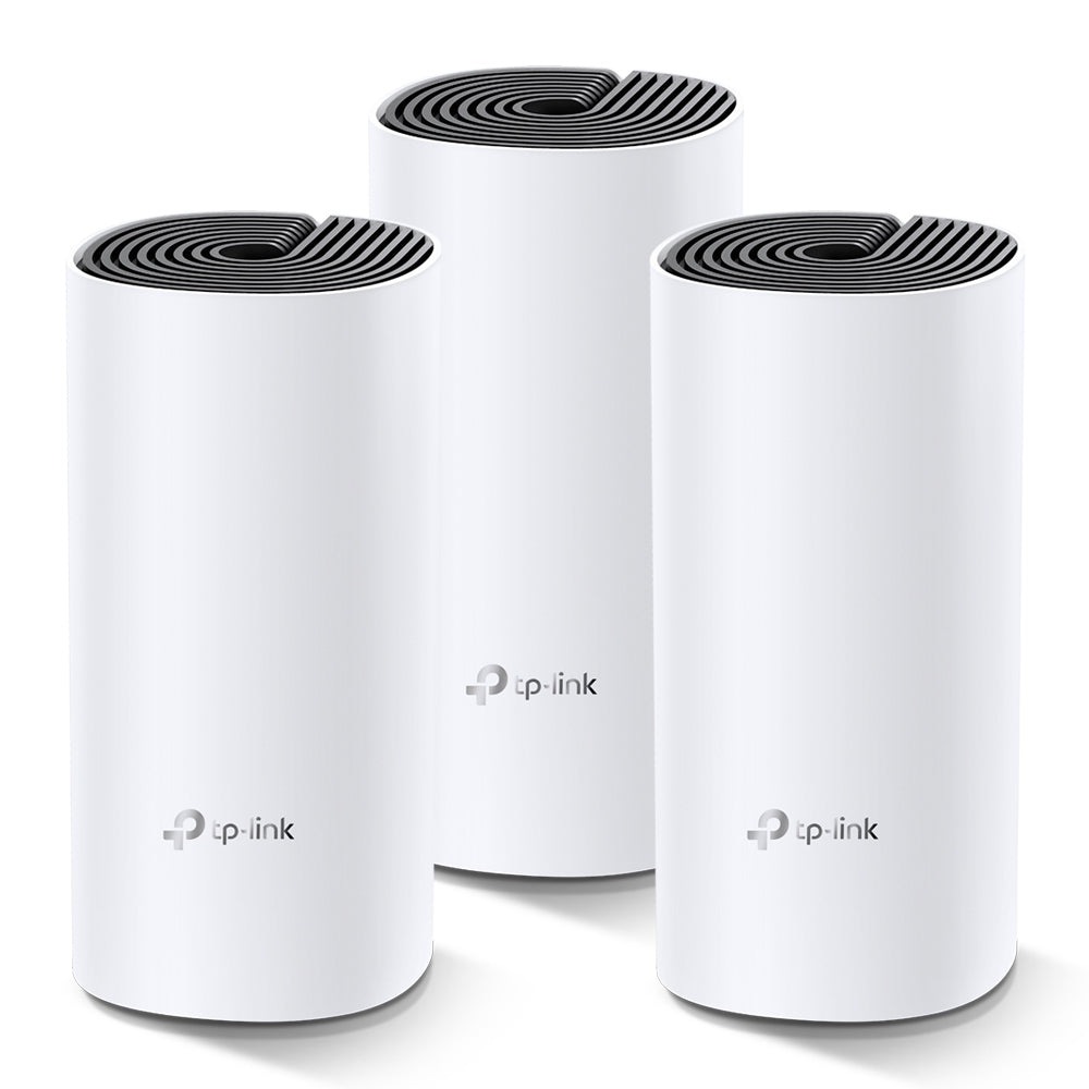 KIT 3 Routers Inalámbricos MESH Interior para Hogar / Doble Banda Wi-Fi 5 AC1200 Mbps / 2 Puerto Gigabit WAN/LAN / 2 Antenas Internas / Administración Mediante la App Deco (iOS, Android)