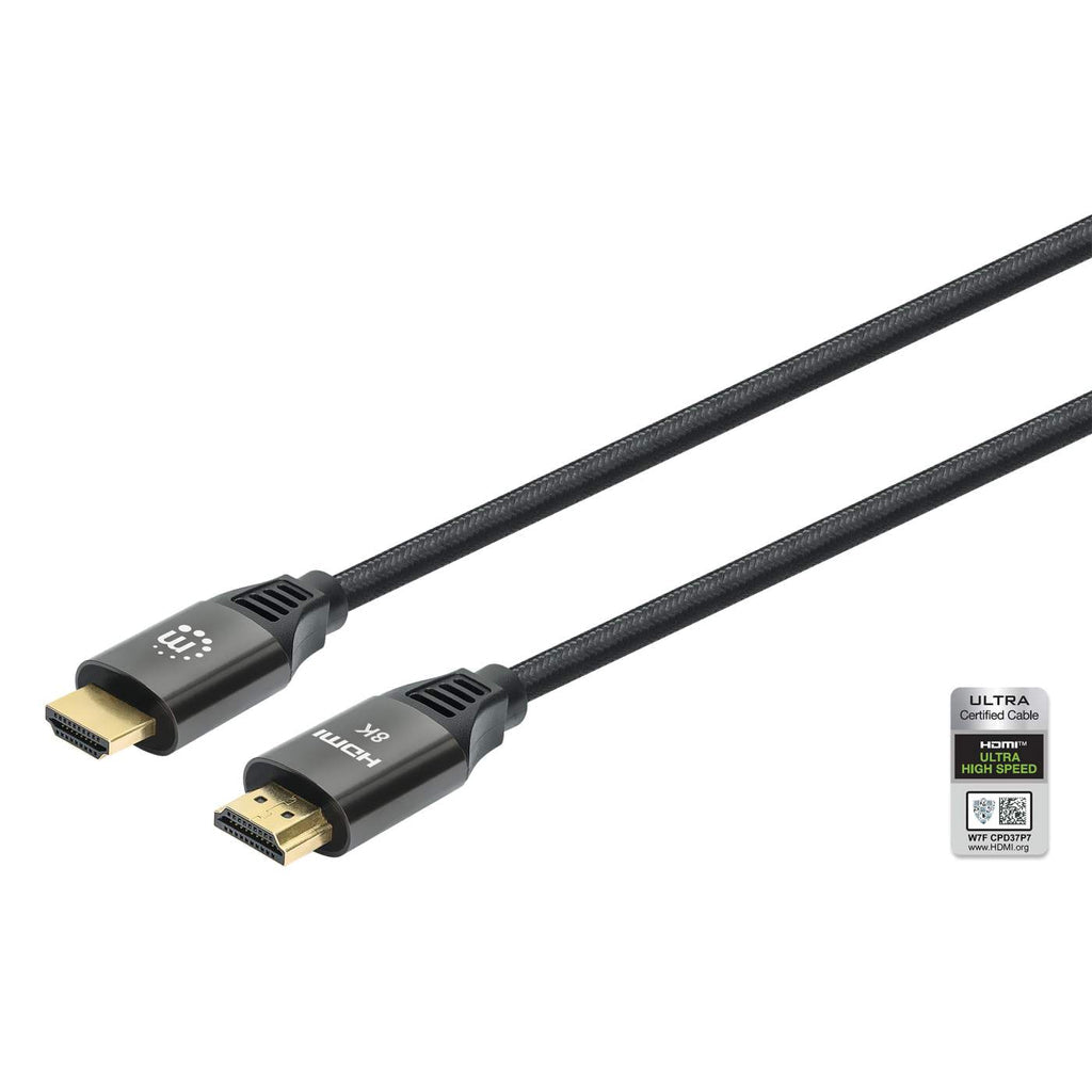 Manhattan Certified Ultra High Speed HDMI Cable 8K@60Hz/4K@120Hz with Ethernet 1m Black