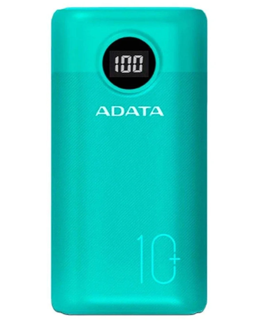 BATERIA DE RESPALDO ADATA POWER BANK P10000QCD 10000MAH/2 USB A/ 1 USB C/INDICADOR DE CARGA DIGITAL COLOR VERDE (AP10000QCD-GGT-CGN)