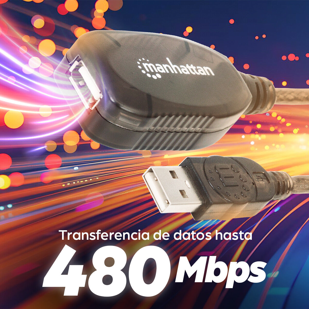 Manhattan Cable de Extensión Activa USB de Alta Velocidad