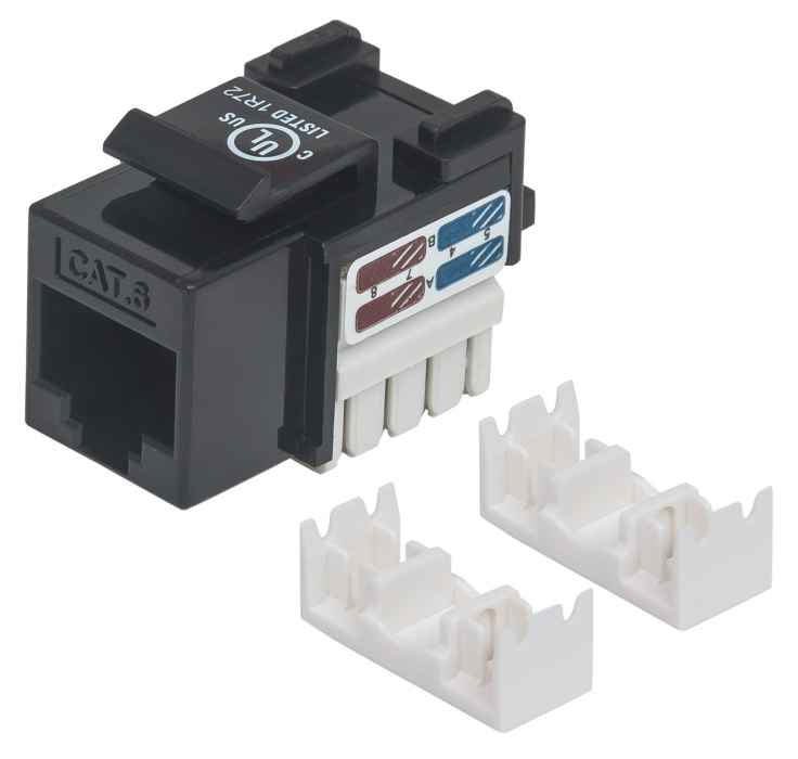 Jack Intellinet RJ45 CAT 6 Keyston de Impacto Color Negro