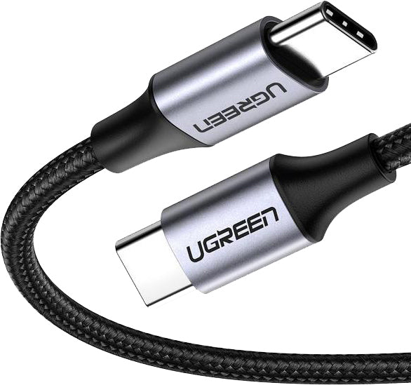 Cable USB-C a USB-C | 1 Metro (3.28 Pies) | Transferencia de Datos de 480 Mbps | Carga Rápida de Hasta 60W | QC 4.0/3.0/2.0 | PD3.0 | FPC | AFC | Protección Integrada | Caja de Aluminio | Nylon Trenzado | Color Negro