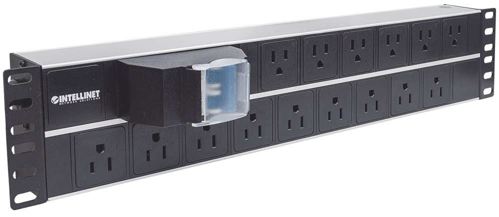 Intellinet Barra multicontactos de 15 salidas para montaje en 2U de rack de 19" - Enchufes Tipo EU (NEMA 5)