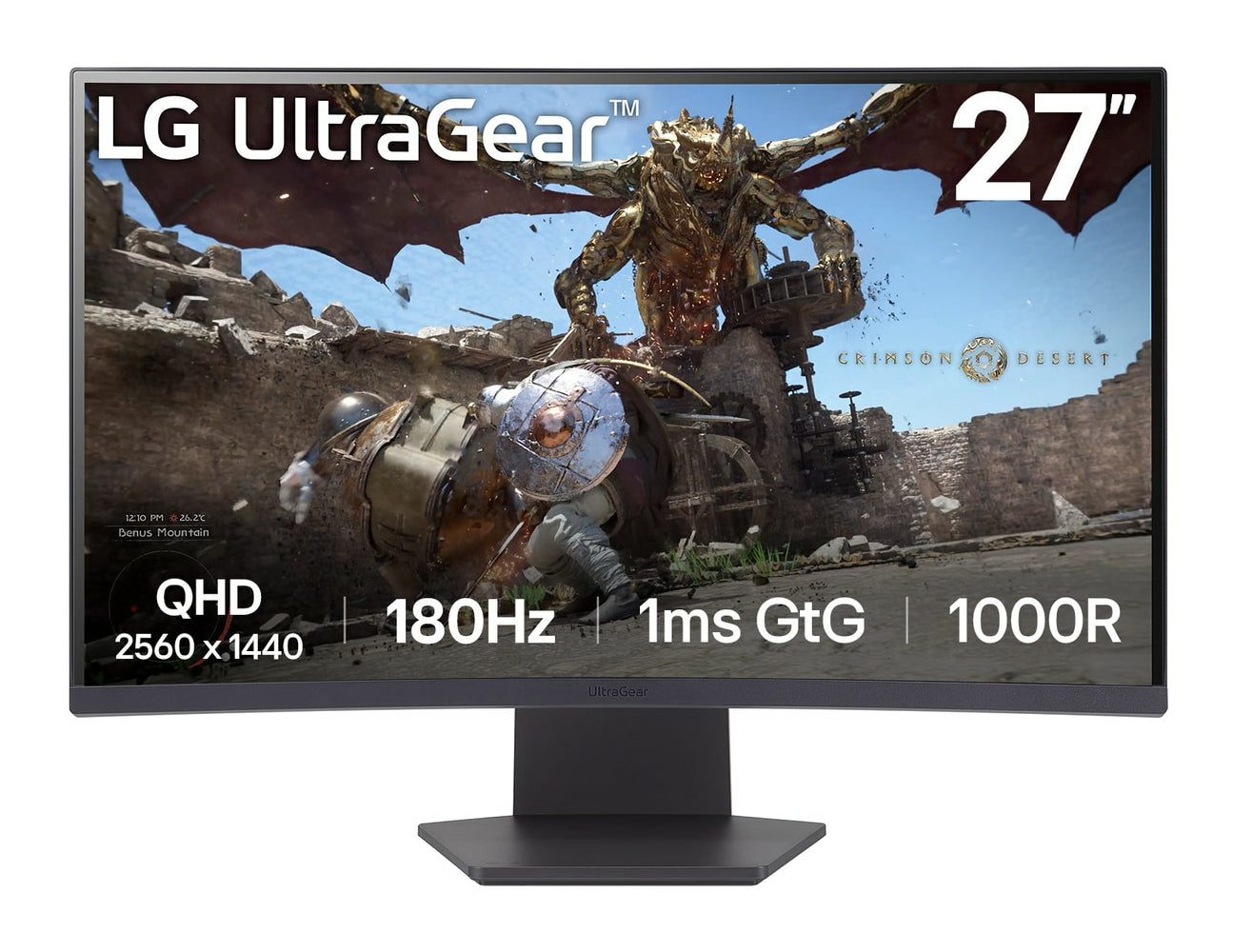 LG UltraGear 27" QHD 2560 x 1440 VA Curved Display 180Hz 1ms GtG AMD FreeSync