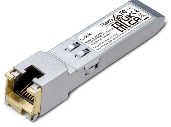 Transceptor mini-GBIC SFP+ RJ45 / Admite 10GBASE-T, 5GBASE-T, 2.5GBASE-T, 1000BASE-T y 100BASE-TX /  Distancia Hasta 30 metros / Conector RJ45 (10G)