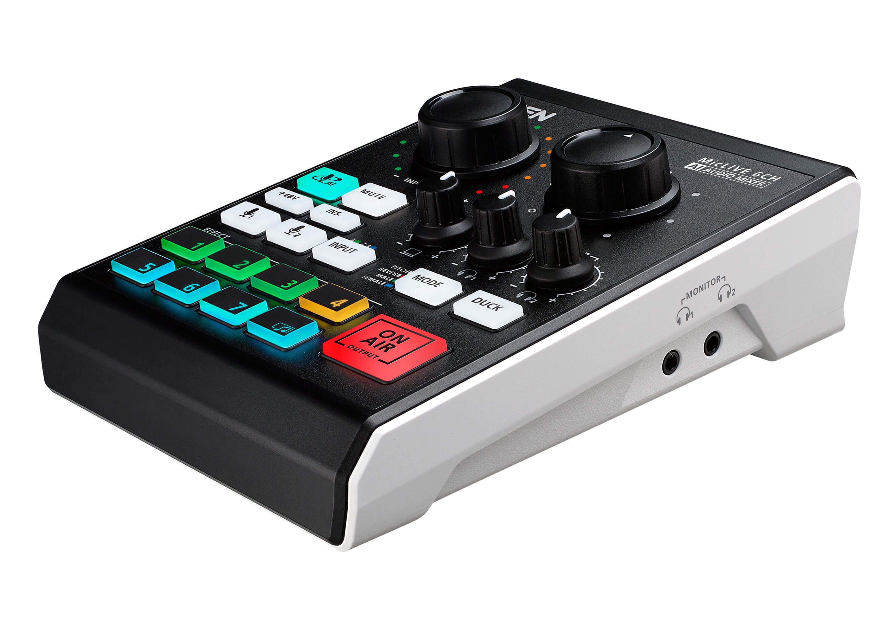 Mezclador de audio para pódcast con IA | MicLIVE™ de 6 canales