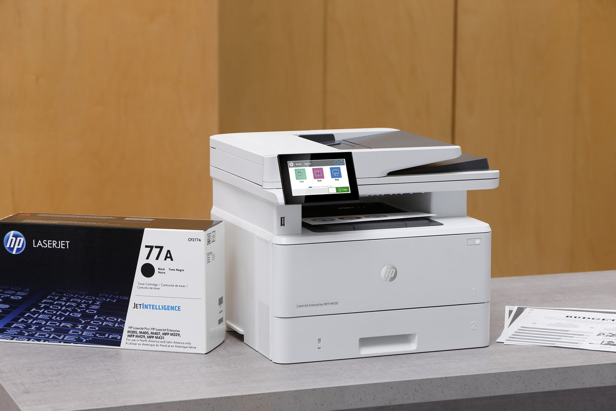 HP LaserJet Enterprise M430f Multifunction Blanco y negro Impresora, Ethernet solamente; Copiadora, escáner