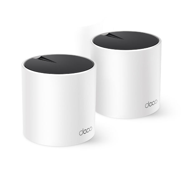 Kit 2 Routers Inalámbricos MESH Interior para Hogar / Doble Banda Wi-Fi 6 AX3000 Mbps / 3 Puerto Gigabit WAN/LAN / 2 Antenas Internas / Administración Mediante la App Deco (iOS, Android) / Protección HomeShield