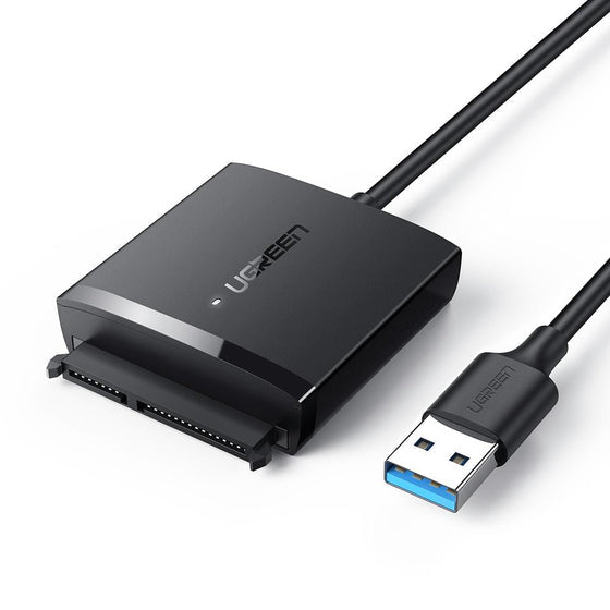 Adaptador USB 3.0 a SATA III | Compatible con Disco Duro HDD y SSD de 2.5" y 3.5" de hasta 12 TB | Velocidad USB 3.0 de hasta 5 Gbps | Alta Velocidad con UASP & TRIM | Cable de 50 cm.