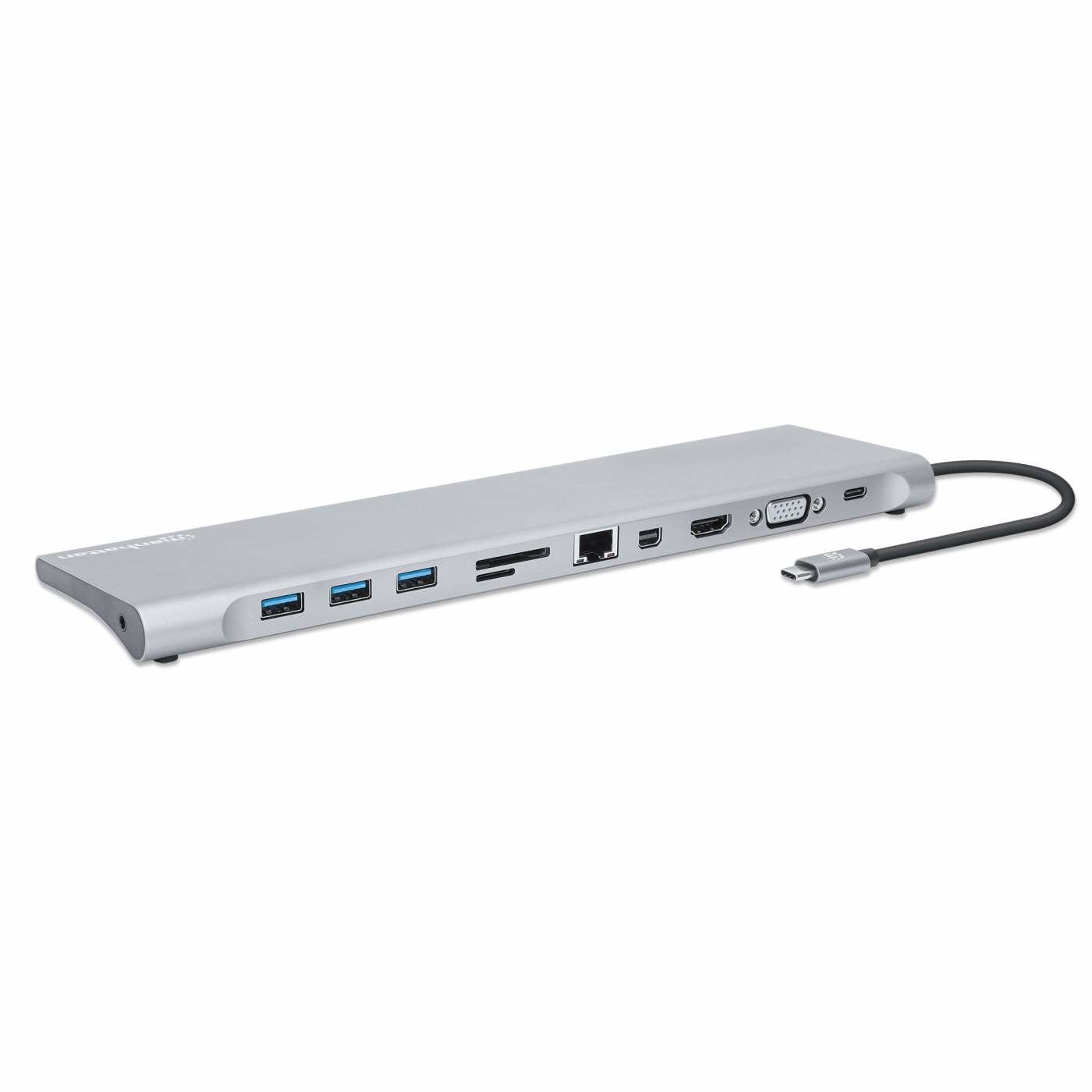 DOCKING USB,MANHATTAN,130578,-C 11 PTOS, HDMI/MINI DP/VGA, USB-C PD/3XUSBV3.2, RED/AUDIO/SD/MICRO SD