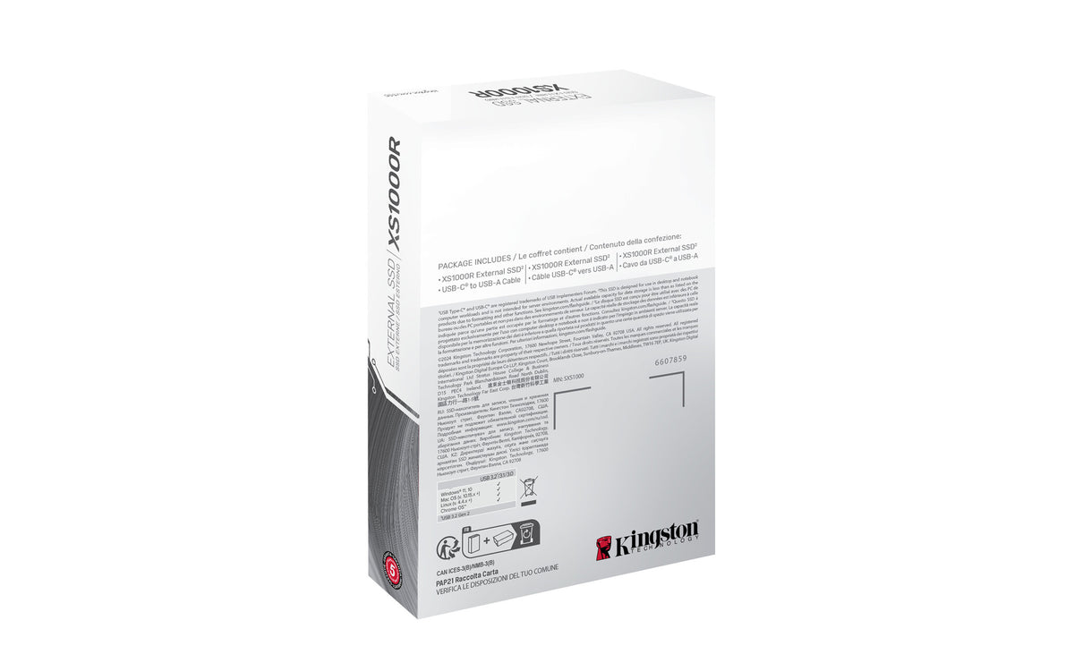 Kingston Technology XS1000 Red 1 TB USB Tipo C 3.2 Gen 2 (3.1 Gen 2) Rojo