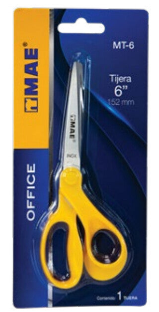 MAE MT-6 tijera de escritorio o manualidades Universal Corte recto Amarillo