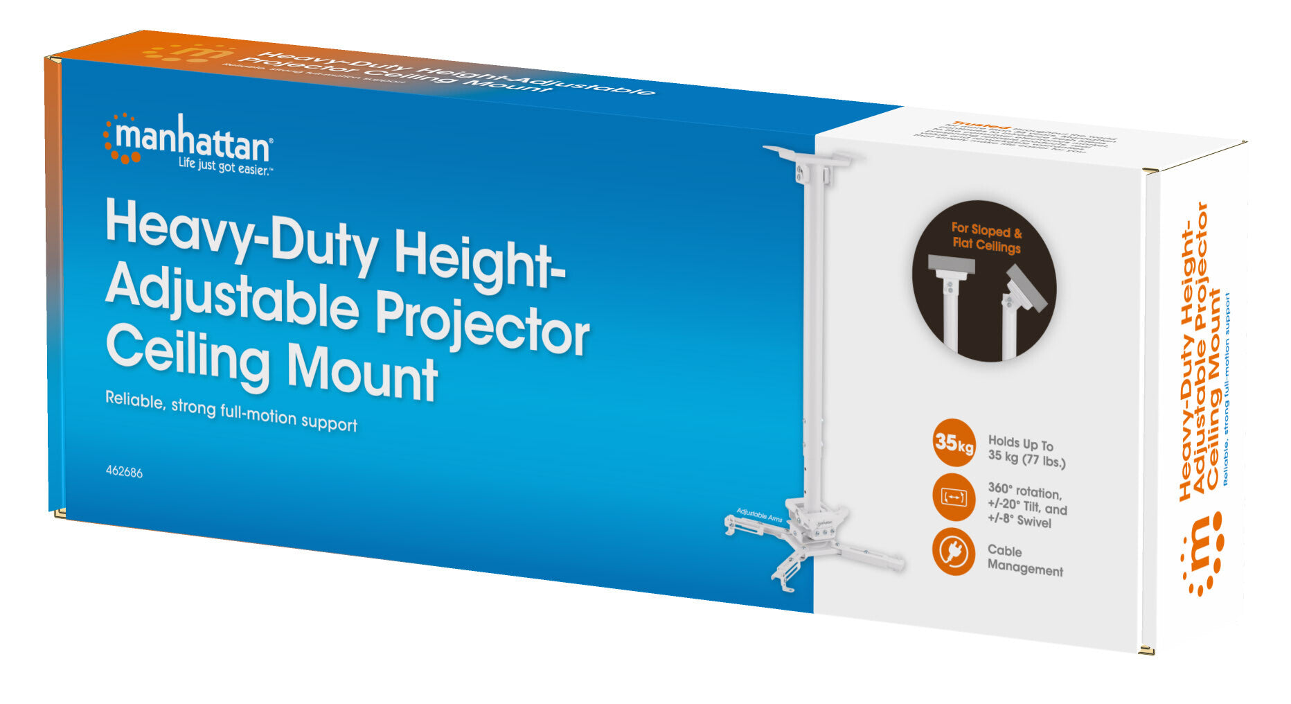 Manhattan 462686 montaje para proyector Techo Blanco