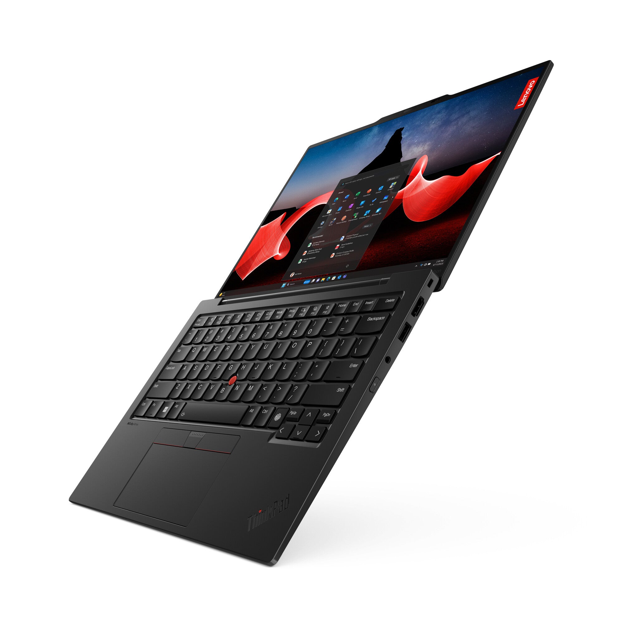 Lenovo ThinkPad X1 Carbon Gen 12 Intel Core Ultra 7 155U Computadora portátil 35.6 cm (14") WUXGA 16 GB LPDDR5x-SDRAM 512 GB SSD Wi-Fi 6E (802.11ax) Windows 11 Pro Español Negro
