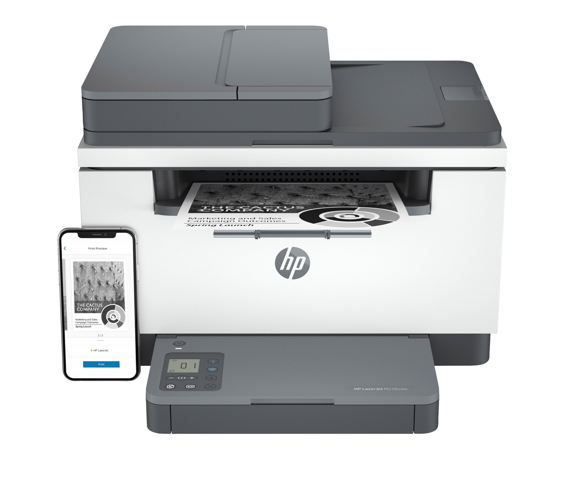 HP LaserJet M236sdw Conexiones inalámbricas Multifunction Blanco y negro Impresora, Copiadora, escáner; Doble cara