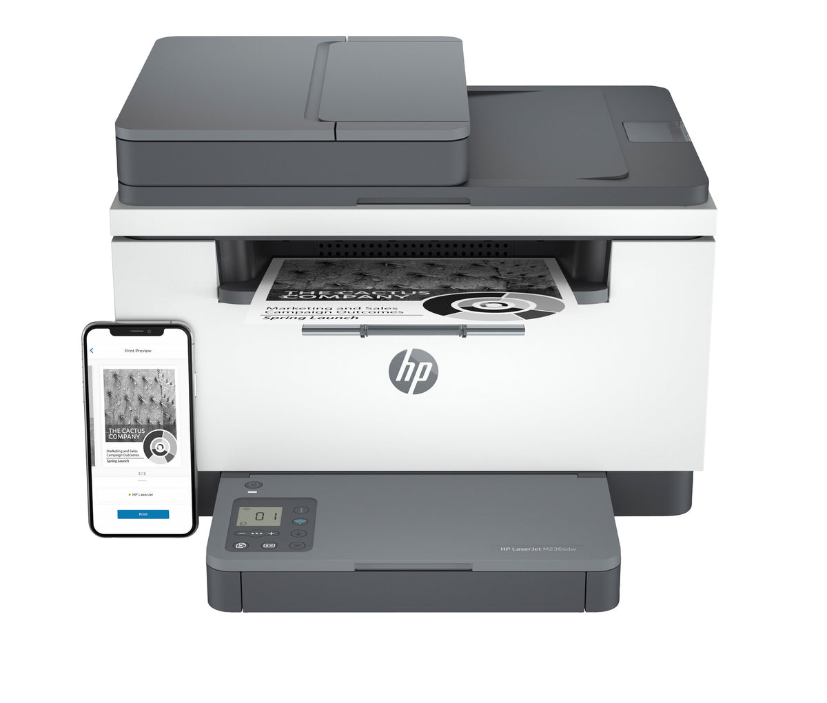 HP LaserJet M236sdw Conexiones inalámbricas Multifunction Blanco y negro Impresora, Copiadora, escáner; Doble cara