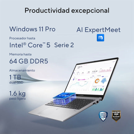 Laptop Asus ExpertBook Essential P1503CVA Intel Core 5 210H DDR5 16GB 512GB windows 11 pro