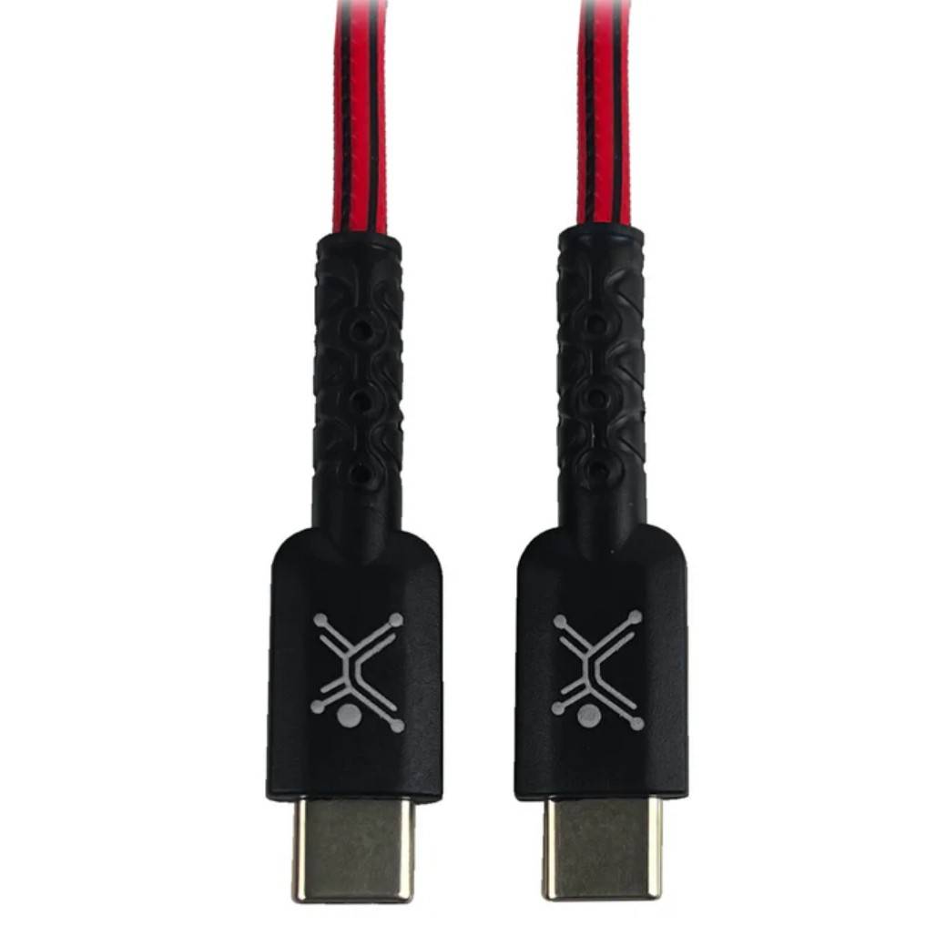 Cable USB Perfect Choice Tipo C a Tipo C Trenzado 1m Color Gris