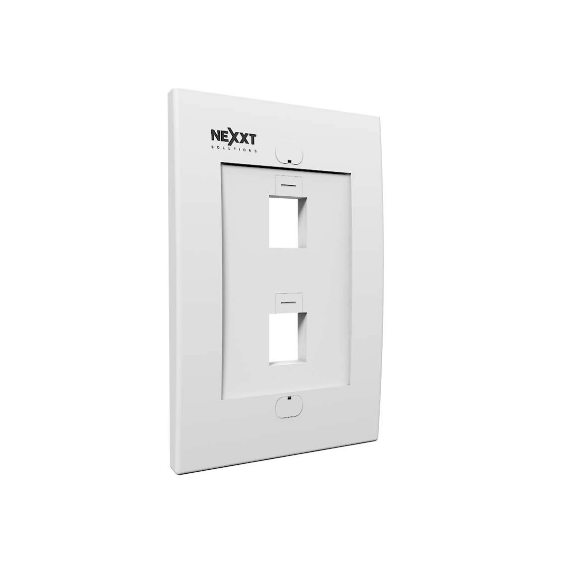 Placa de Pared Nexxt Solutions 2 Puertos para Conectores tipo Keystone Módulo RJ45 Blanco