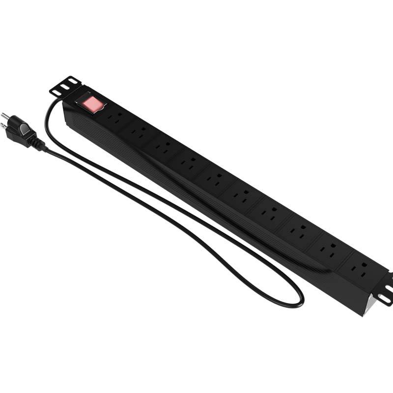 Nexxt Solutions NPD-11U9N15A 9-Outlet 1U 125V/15A PDU Rackmount Power Strip