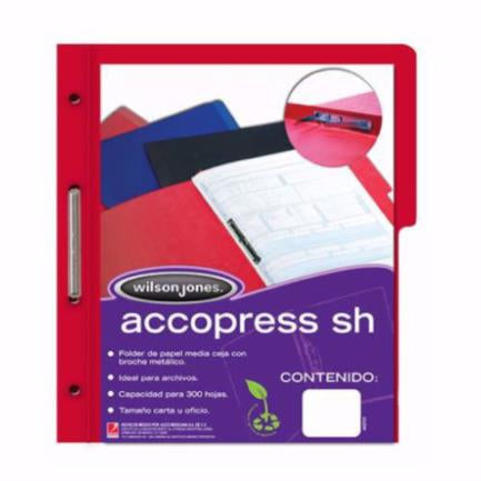 Acco Press Media Folder with Fastener, Legal Size, Red, 10 Count