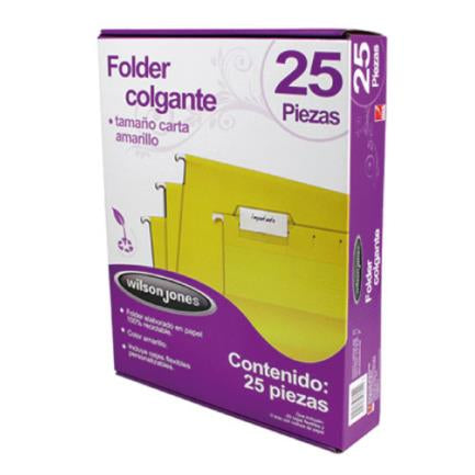 Acco Hanging Folder Letter Yellow c/25 Pieces