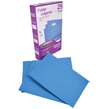 Blue Letter Size Hanging Folder w/25 Pieces
