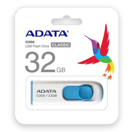 Memoria USB Adata C008 32 GB Color Blanca-Azul