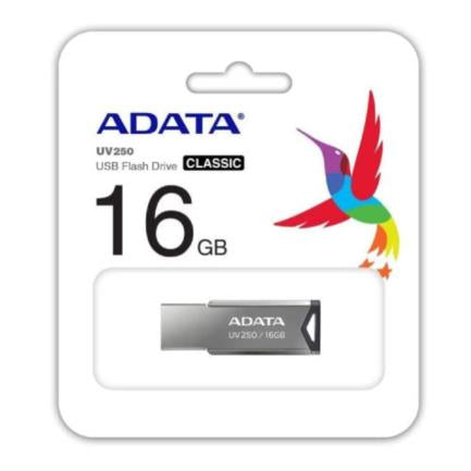 Memoria USB Adata 16 GB UV250 Metálica V2.0 Color Negro-Plata