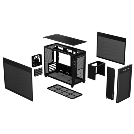 Gabinete Asus PRIME AP201 Black Paneles de Malla Micro ATX Negro