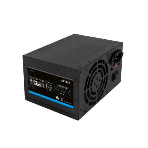 Fuente de Poder Acteck Blazar Prime FT500P ATX 500W 1x20+4 pin + 1xAtx 4 + 2xSata + 2xMolex 4 pin + 1x Negro