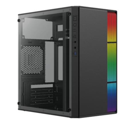 Gabinete Acteck Mini Torre Fusion II GI440 Max MB M-ATX 1xUSB 3.0 Advanced Series Negro